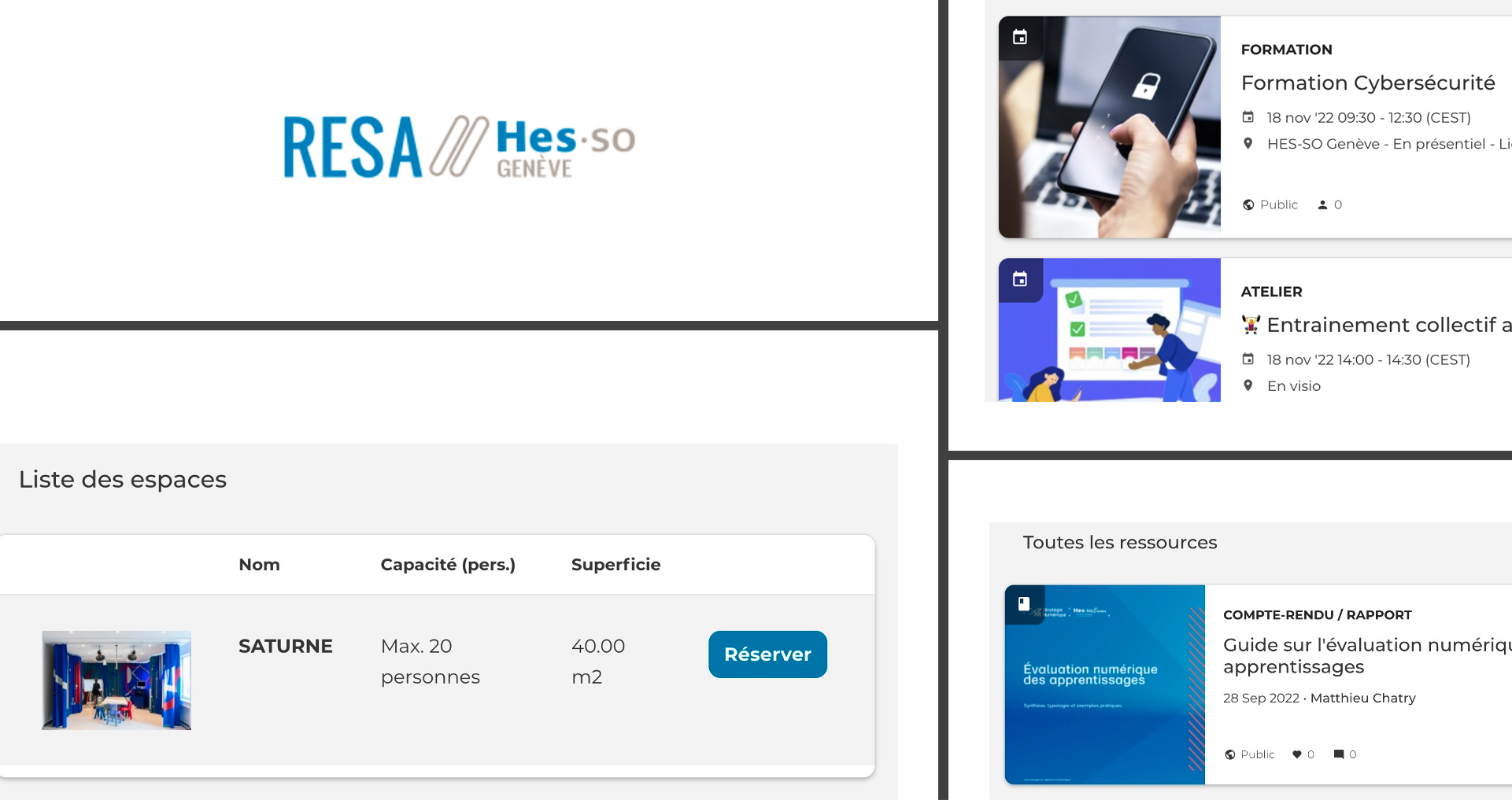 Une nouvelle plateforme de réservation de salle et d’inscriptions aux évènements à la HES‐SO Genève !
